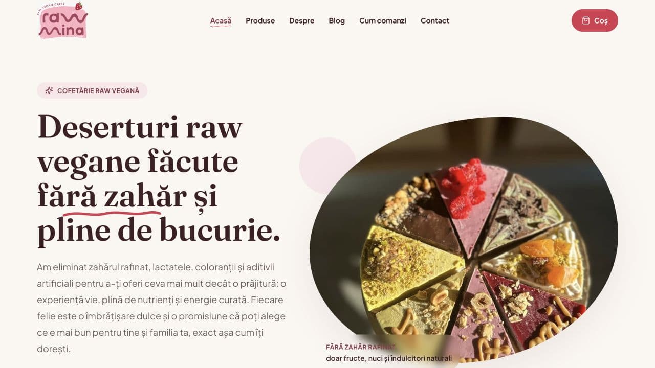 RawMina — proiect e-commerce live
